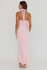 Fire Of Stars Halterneck Midi Dress Pink